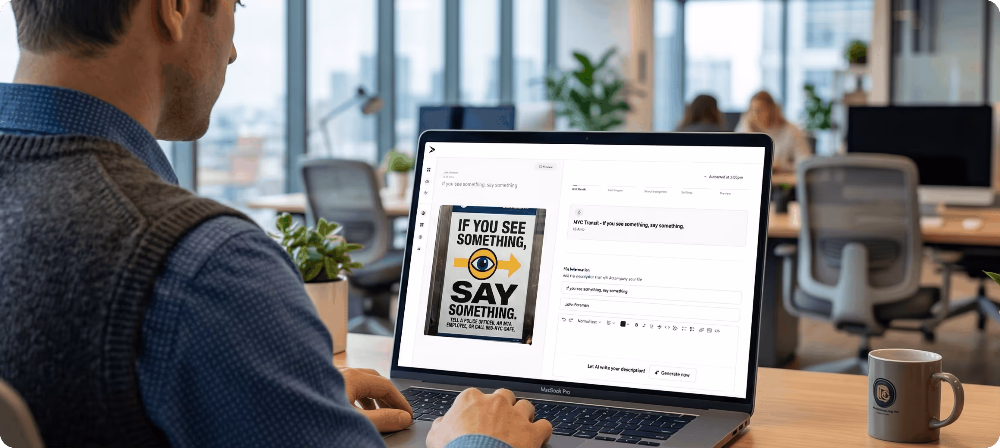An employee creating a Compliance training course on Continu.