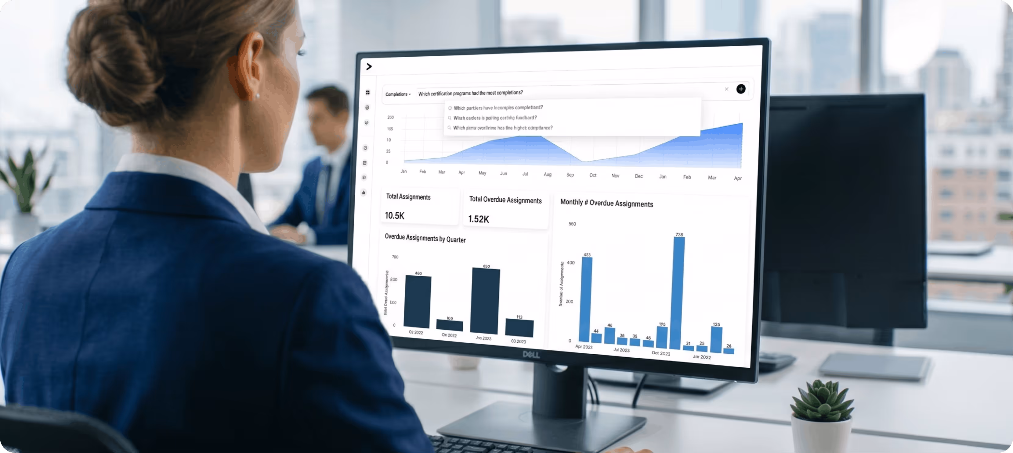 An enterprise enablement director viewing learning data on Continu Insights.