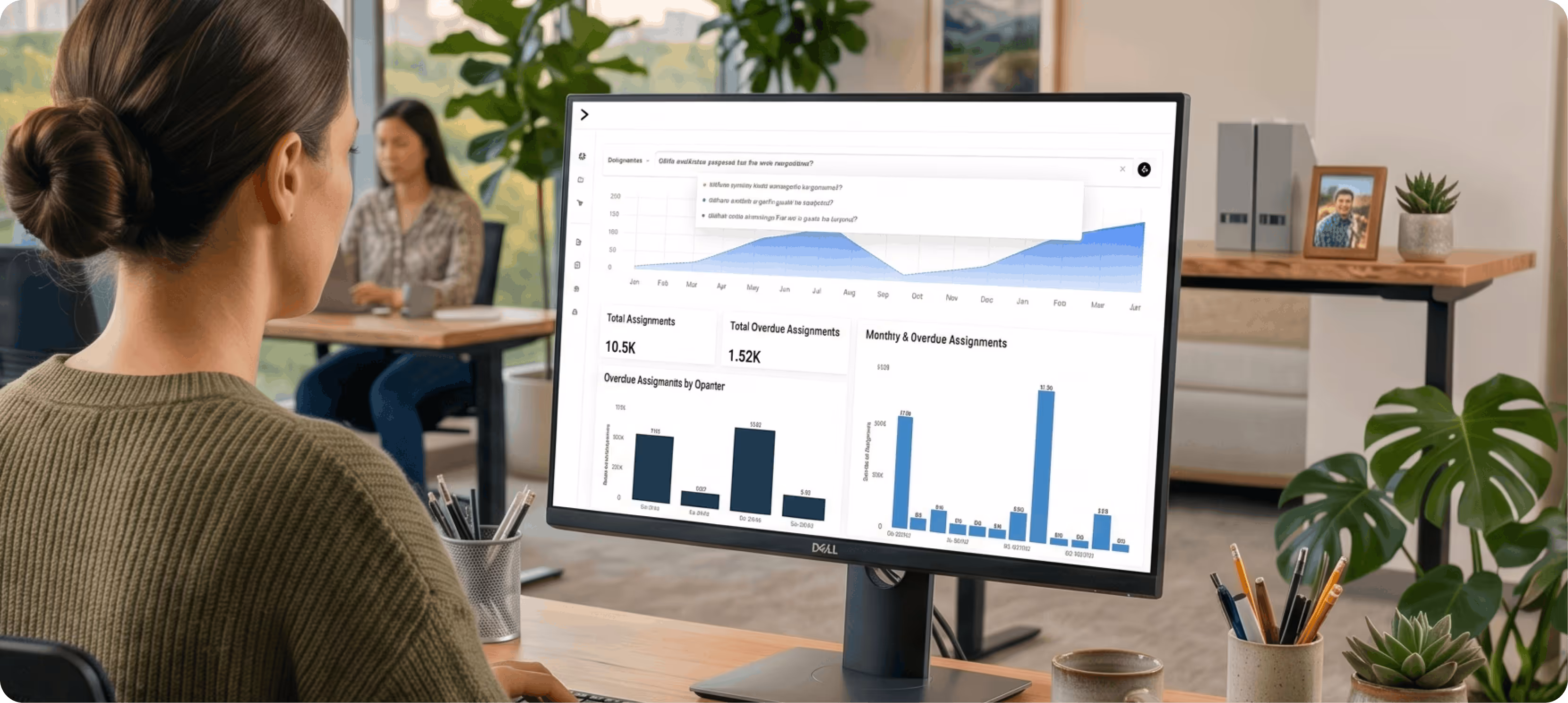 An enterprise learning director viewing internal training analytics on Continu Insights.