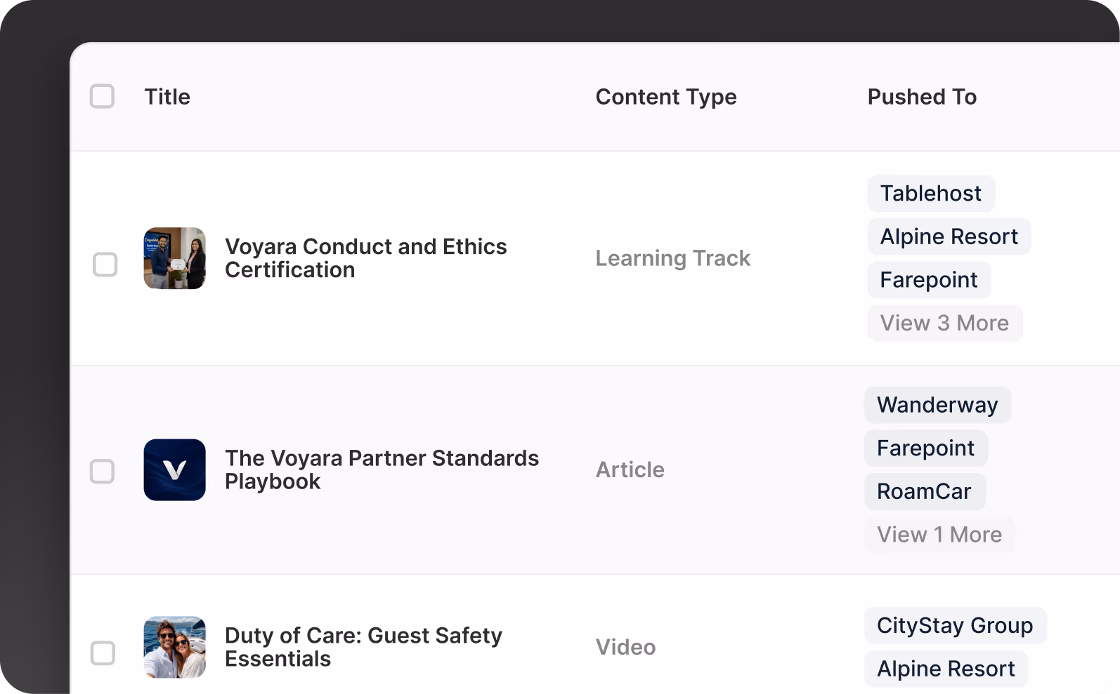 Push content from the parent hub to any sub-company instance.